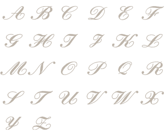 Image of all the letters in Heirloom