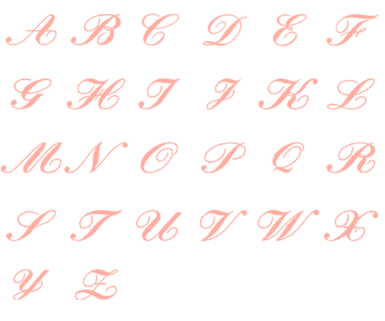 Image of all the letters in Heirloom