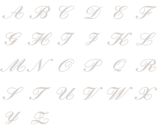 Image of all the letters in Heirloom
