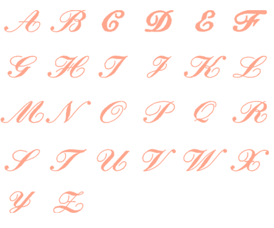 Image of all the letters in Heirloom