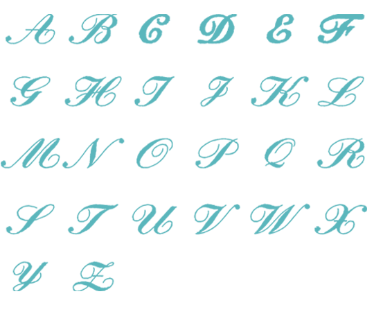 Image of all the letters in Heirloom