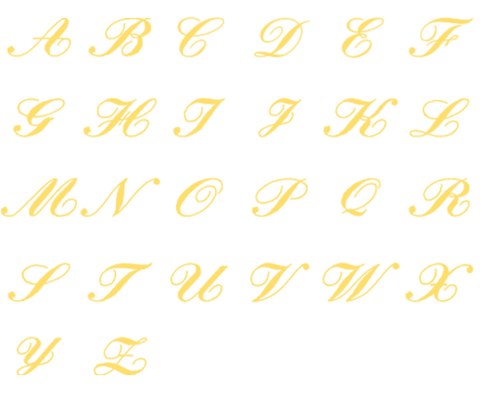 Image of all the letters in Heirloom