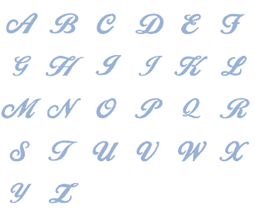 Image of all the letters in Script