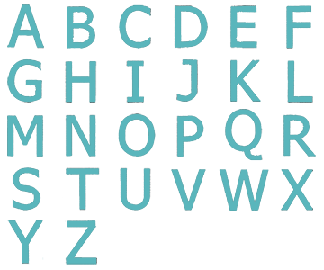 Image of all the letters in Author