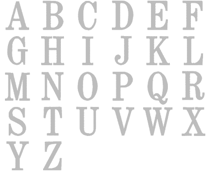 Image of all the letters in Traditional