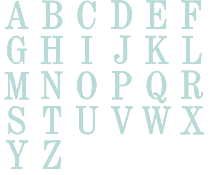 Image of all the letters in Traditional