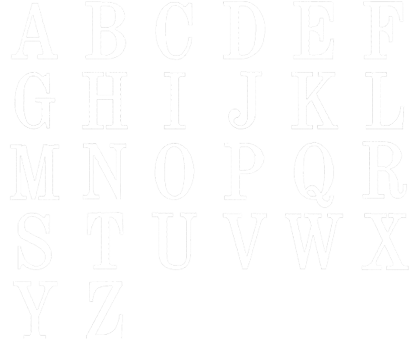 Image of all the letters in Traditional
