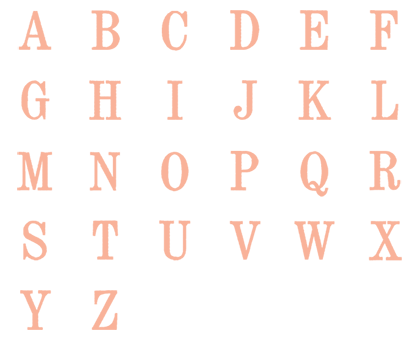 Image of all the letters in Traditional