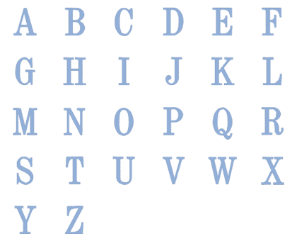 Image of all the letters in Traditional
