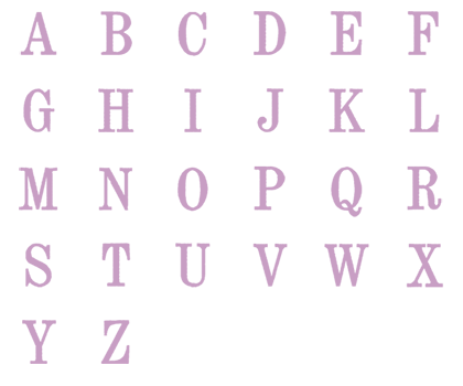 Image of all the letters in Traditional