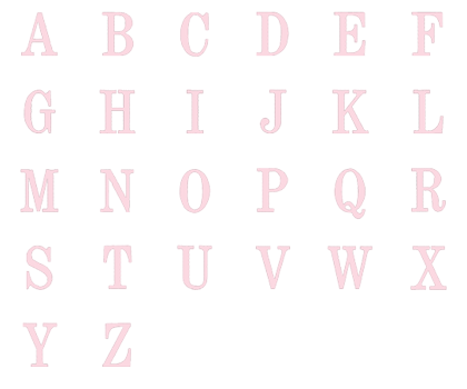 Image of all the letters in Traditional