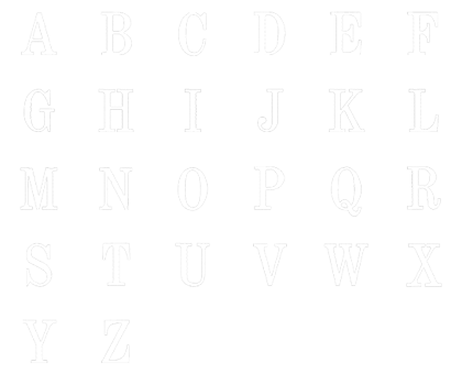 Image of all the letters in Traditional