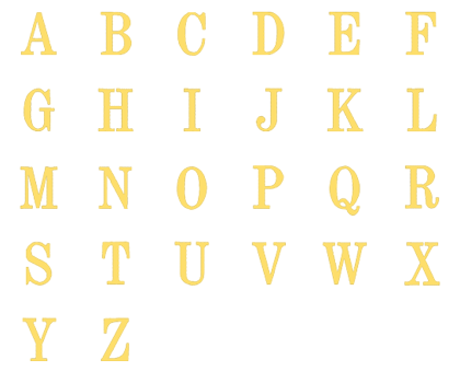 Image of all the letters in Traditional