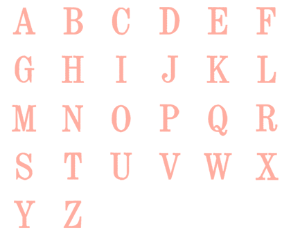 Image of all the letters in Traditional