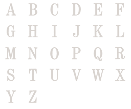 Image of all the letters in Traditional