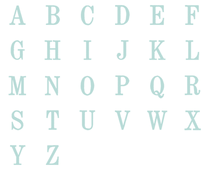 Image of all the letters in Traditional