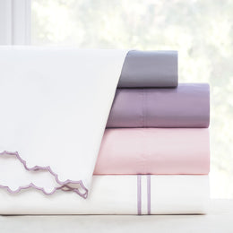 The Lilac Purple Lines Embroidered Sheet Set