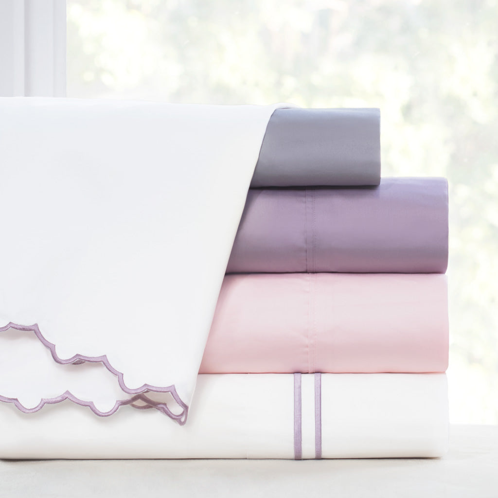 The Lilac Purple Lines Embroidered Sheet Set
