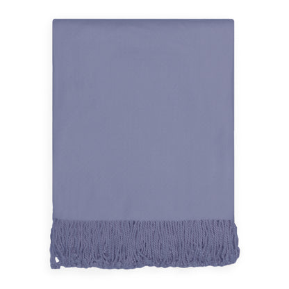 The Admiral Blue Fringed Throw Blanket