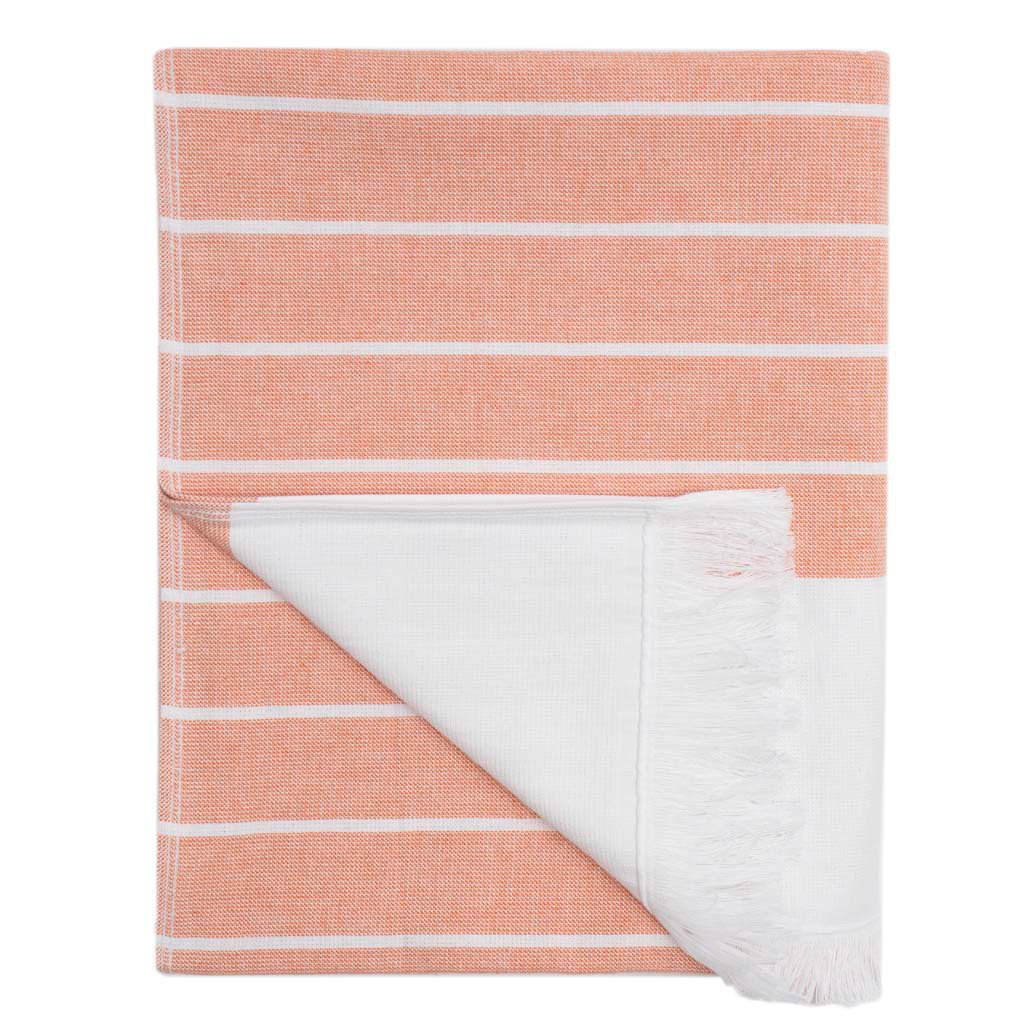 Bedroom inspiration and bedding decor | Coral Stripe Fouta Bath Sheet Two Packs | Crane and Canopy