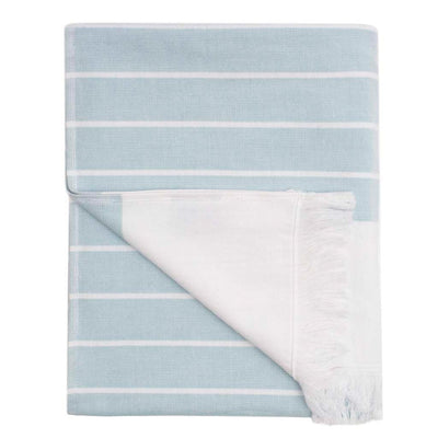 Blue Stripe Fouta Bath Sheet Two Pack