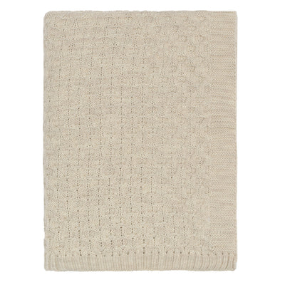 The Beige Textured Honeycomb Merino Wool Throw | Crane & Canopy