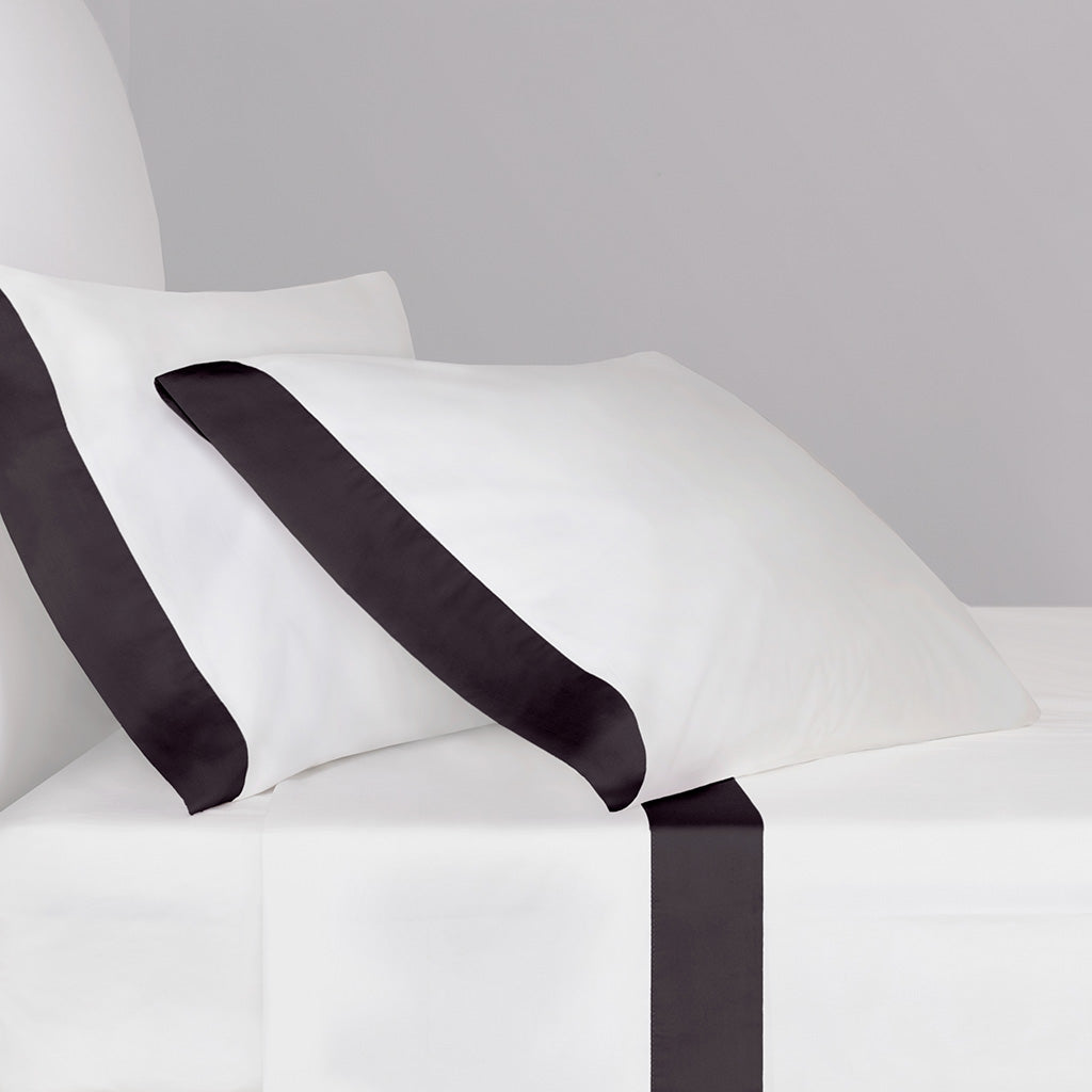 Bedroom inspiration and bedding decor | Black Border Pillowcase Pair Duvet Cover | Crane and Canopy
