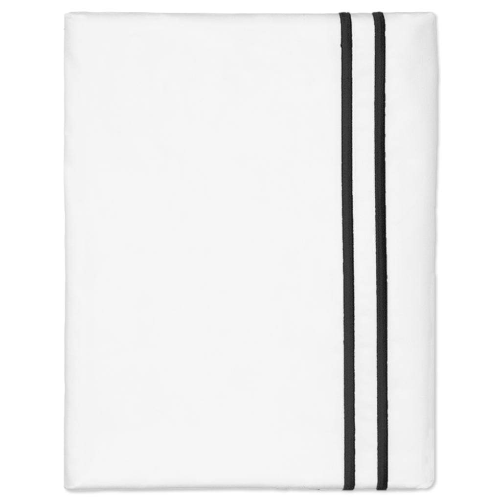 Black Lines Embroidered Pillowcase Pair