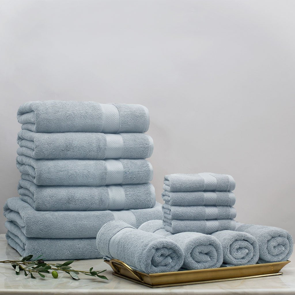 Plush Coastal Blue Towel Resort Bundle (4 Wash + 4 Hand + 4 Bath