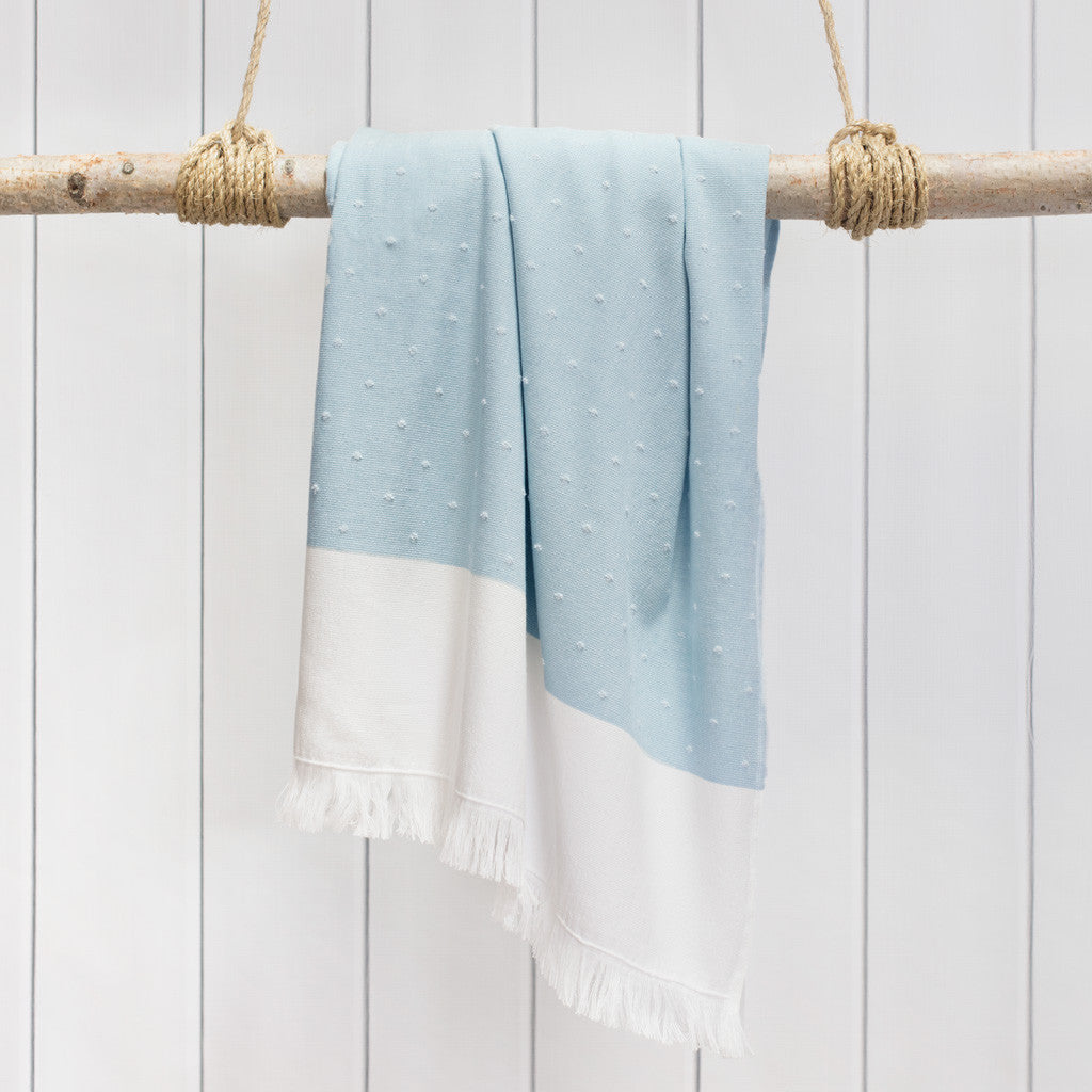 Bedroom inspiration and bedding decor | Blue Dot Fouta Towel Spa Bundle (2 Wash + 2 Hand + 4 Bath Towels) Duvet Cover | Crane and Canopy