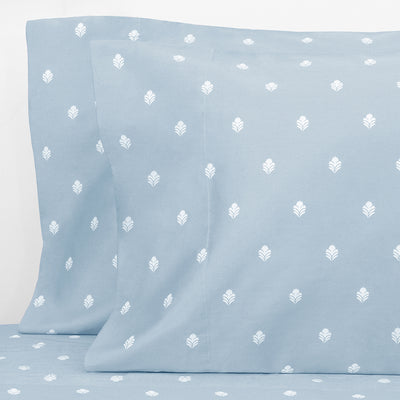 Blue Flora Pillowcase Pair