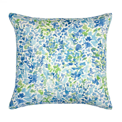 The Blue and Green Garden Watercolor Square Throw Pillow