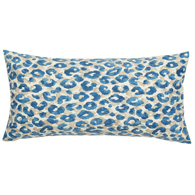 Sapphire Blue Leopard Throw Pillow
