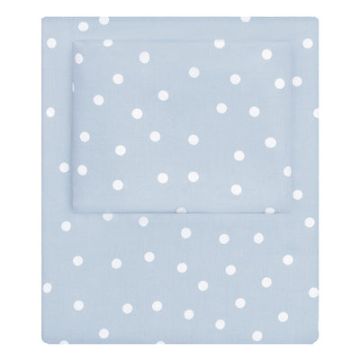 French Blue Polka Dots Sheet Set  (Fitted, Flat, & Pillow Cases)
