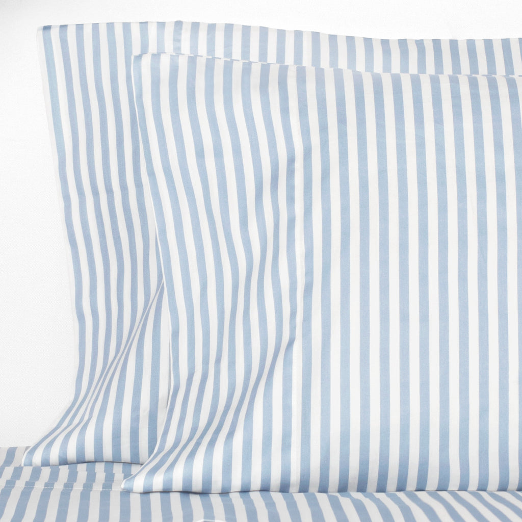 Bedroom inspiration and bedding decor | French Blue Striped Pillowcase Pair Duvet Cover | Crane and Canopy