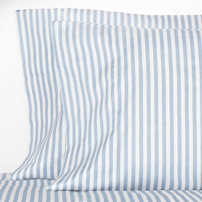 French Blue Striped Pillowcase Pair