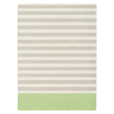 Border Stripe Beige and Green Tea Towel  