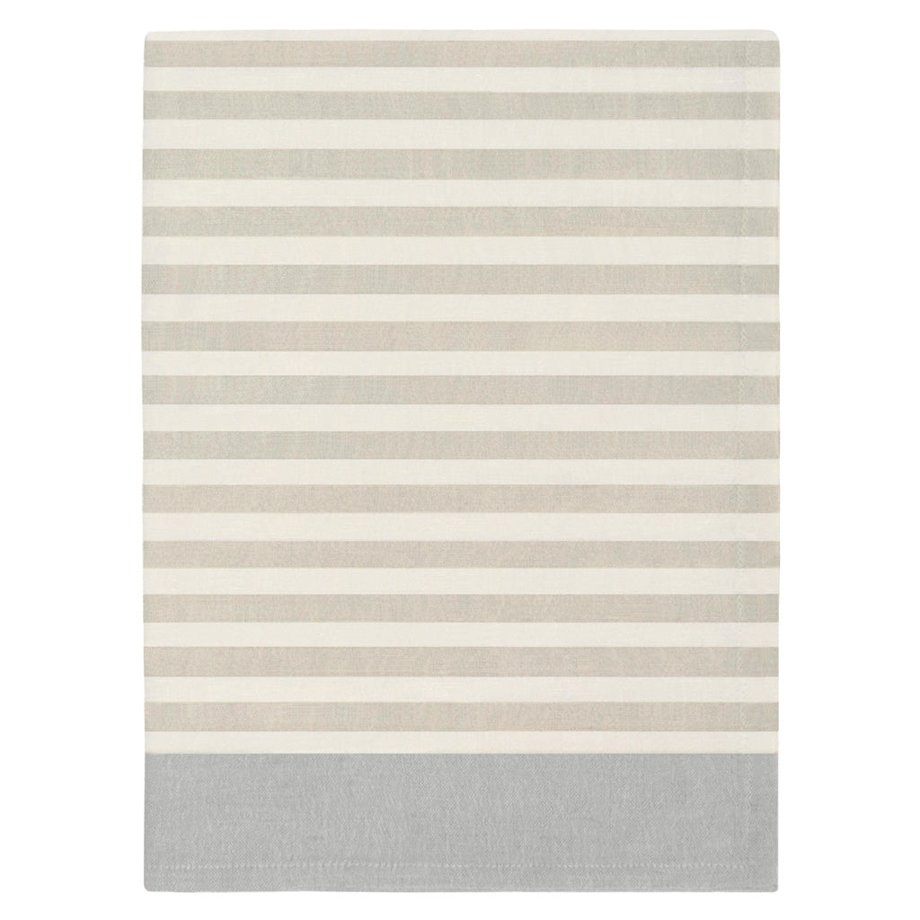 Bedroom inspiration and bedding decor | The Border Stripe Beige and Grey Tea Towel   Duvet Cover | Crane and Canopy