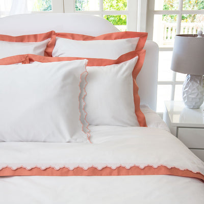 Apricot Linden Border Sham Pair