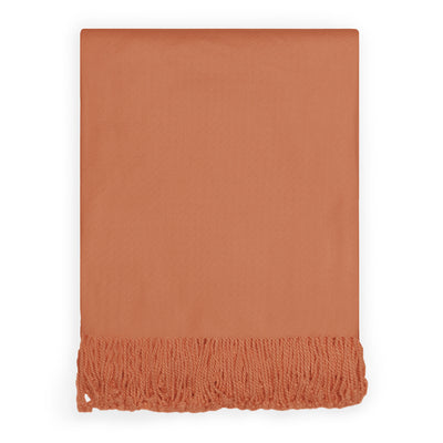 The Burnt Orange Fringed Throw Blanket