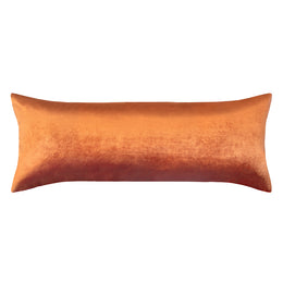 The Burnt Orange Velvet Extra Long Lumbar Throw Pillow