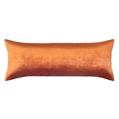 The Burnt Orange Velvet Extra Long Lumbar Throw Pillow