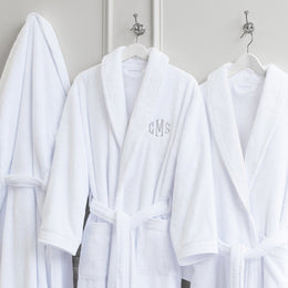 White Plush Cotton Bathrobe