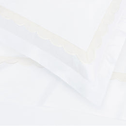 Camellia Ivory Scalloped Percale Duvet Cover