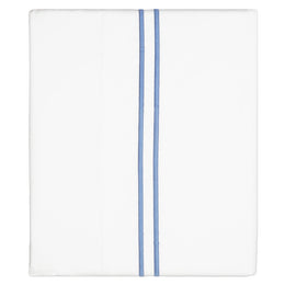 Coastal Blue Lines Embroidered Flat Sheet