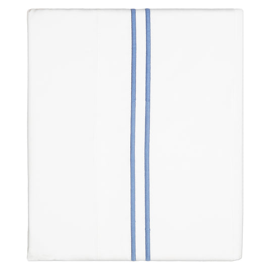 Coastal Blue Lines Embroidered Flat Sheet