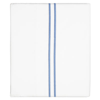 Capri Blue Lines Embroidered Flat Sheet