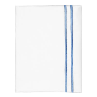 Capri Blue Lines Embroidered Pillowcase Pair