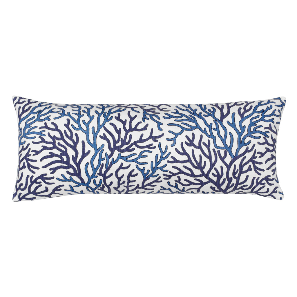 Bedroom inspiration and bedding decor | The Capri Blue and Navy Reef Extra Long Lumbar Throw Pillow Duvet Cover | Crane and Canopy
