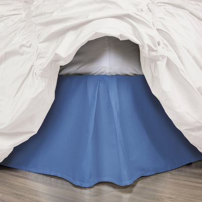 The Capri Blue Pleated Bed Skirt
